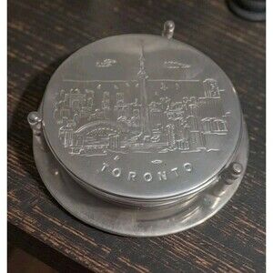 Regal Silver Plated Embossed Coaster Set Of 6 W/ Holder Nos Toronto
